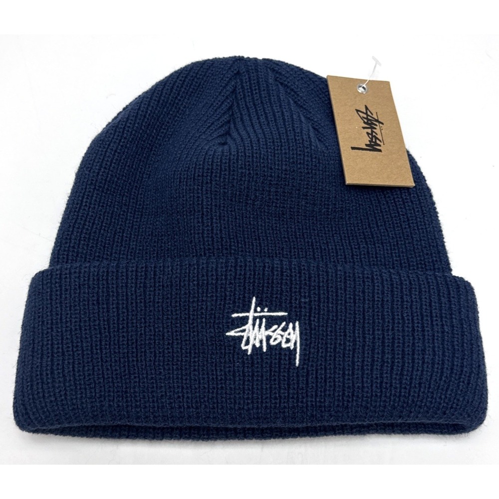 Stussy Basic Cuff Beanie Blue Berry Colorway Skull Cap Logo Hat